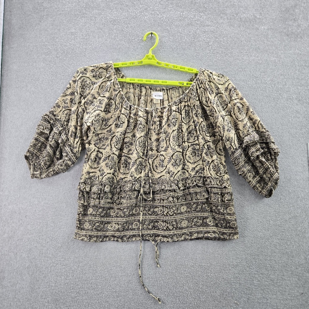 Denim & Supply Ralph Lauren Women Blouse XS Beige Floral Peasant